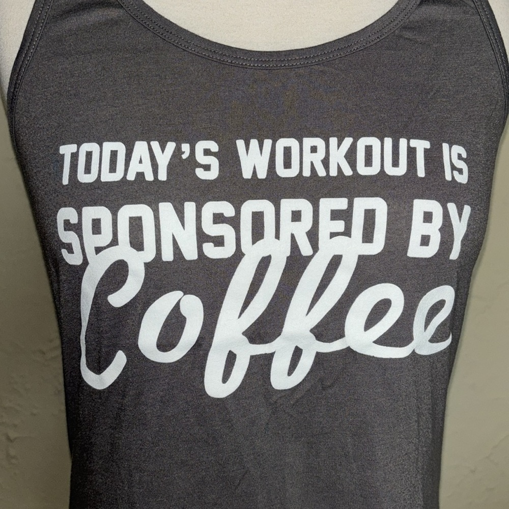 CHIN UP racerback gray workout/yoga shirt tank shirt in women’s size medium - Picture 6 of 7